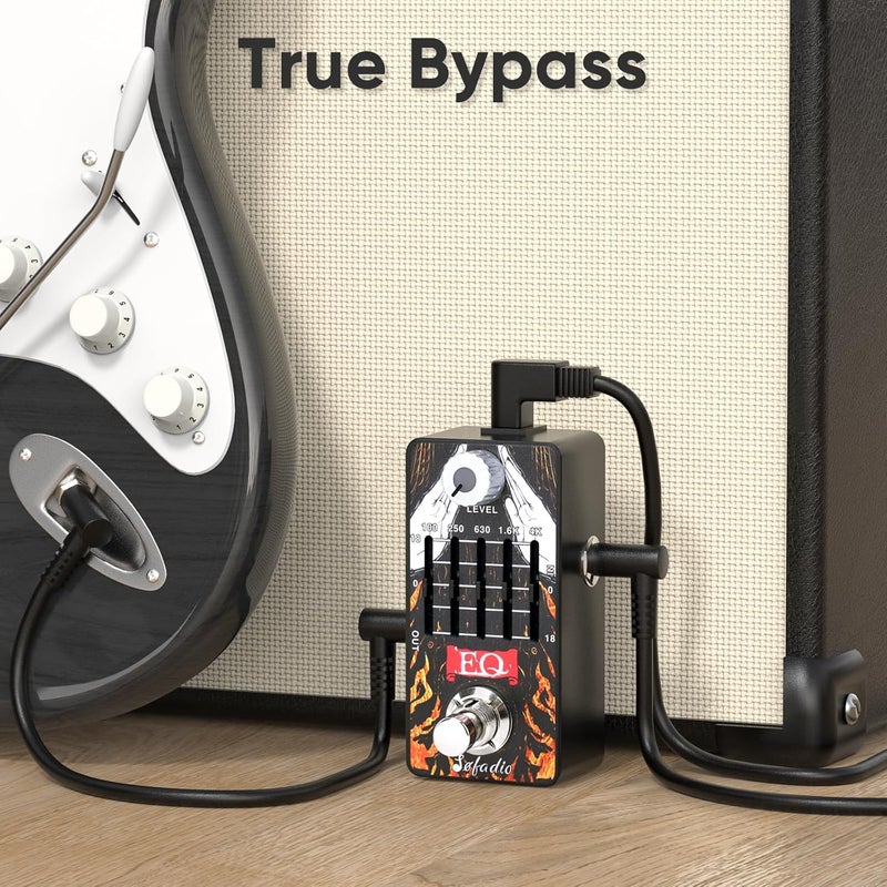SOFADIO Analog Equalizer Pedal EQ Pedal For Electric and Acoustic Guitar With True Bypass Full Metal Case (EQ) - Image 2